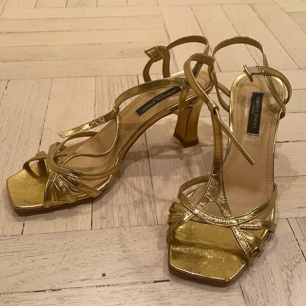 Alberto Zago Gold Sandals